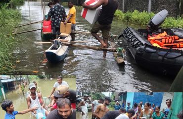 Providing lunch to the people of Mabima area who were affected by the flood